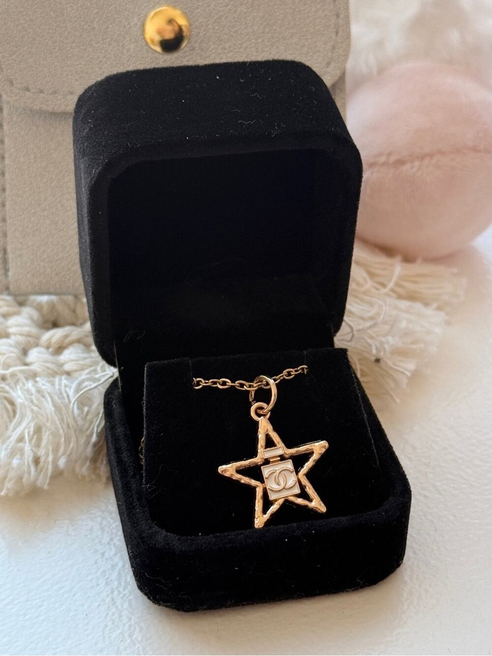 ✨ Vintage ONLY 1! CHANEL Star Upcycled Necklace: BOGO Sale! ✨White